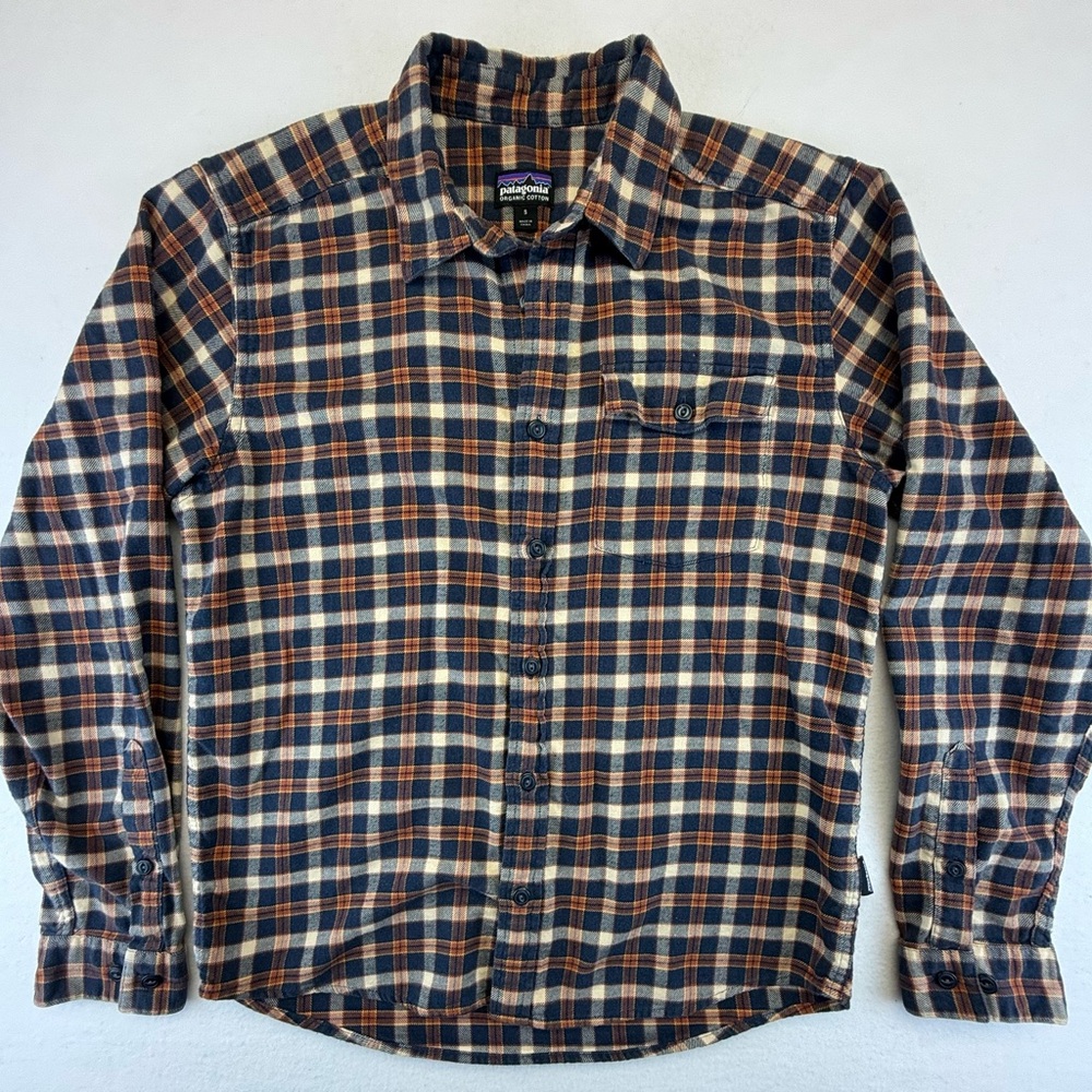 Patagonia Fjord Organic Cotton Button Plaid Flannel Shirt Men’s Small 54020
